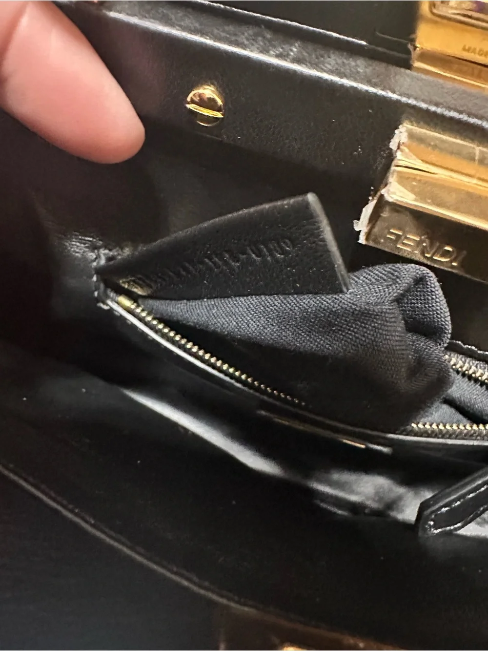 FENDI ❤️🌟PEEKABOO MINI BLACK CALF LEATHER ⭐️ - Picture 14 of 15